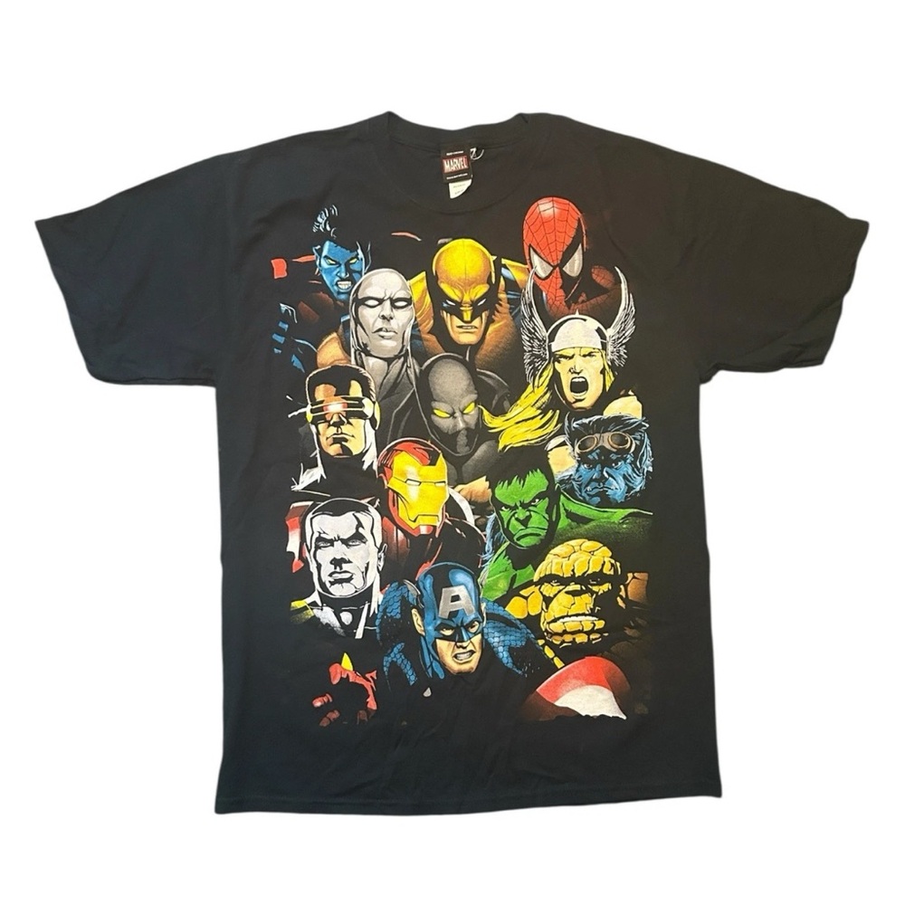 Vintage Marvel Mad Engine Men's Graphic Print Black T-Shirt AOP Size L